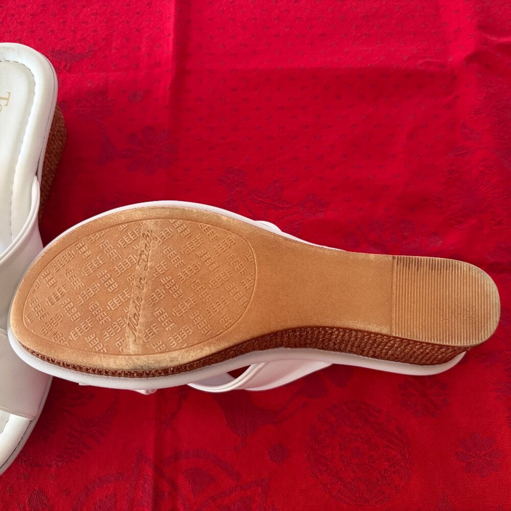TOSCANELLA WHITE WEDGE SLIP ON SANDAL SIZE 7 - Picture 4 of 14